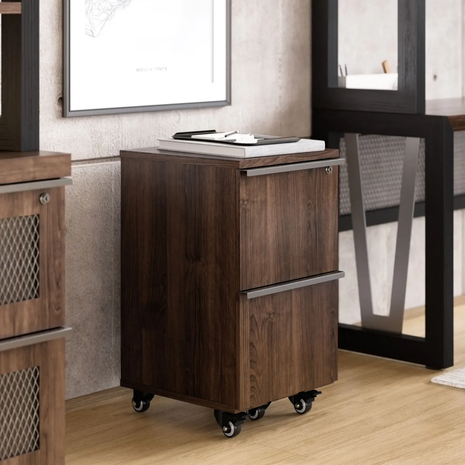 District Two Drawer Mobile File Pedestal - 20"W x 16"D