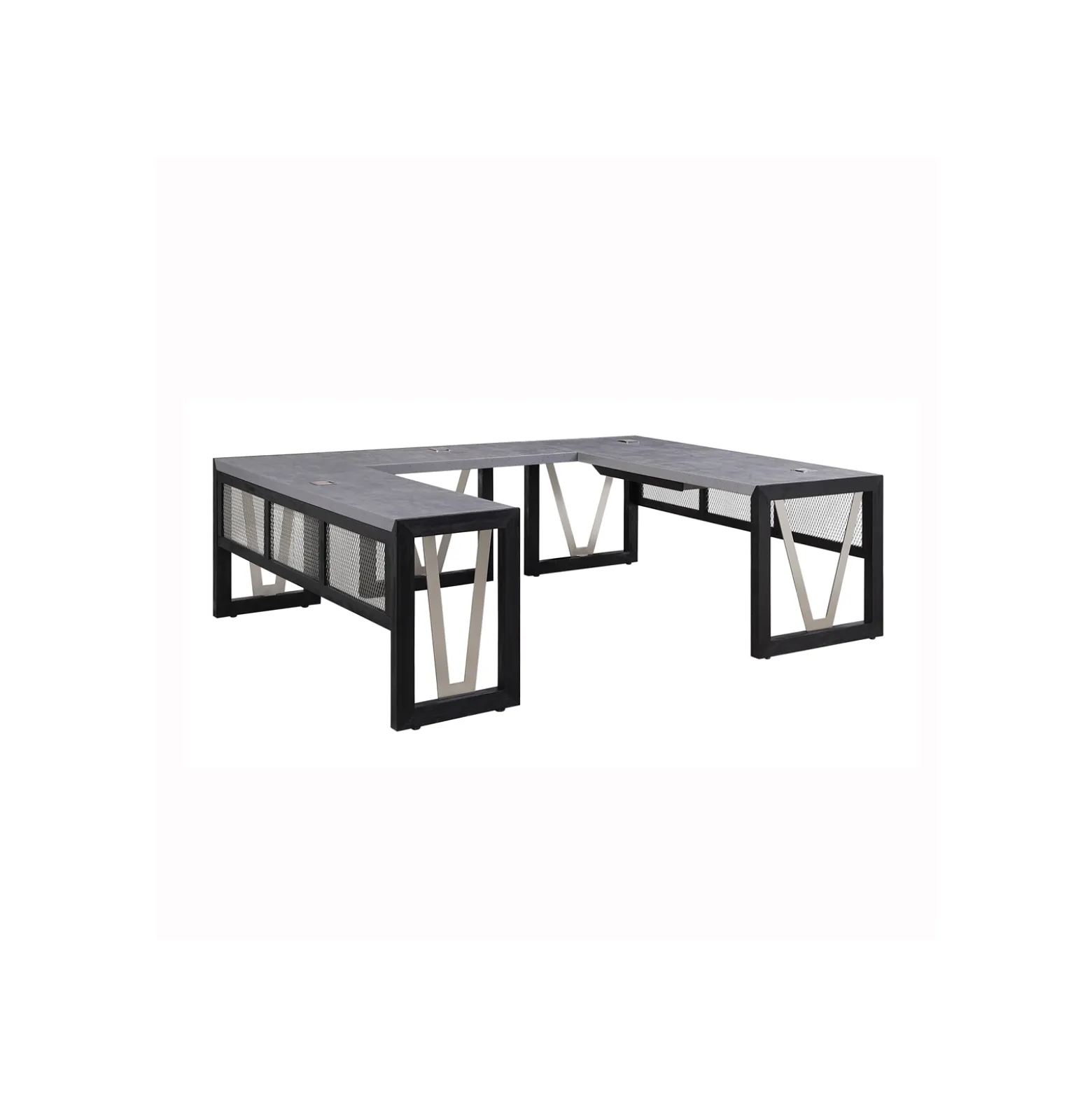 District U-Desk with Reversible Bridge - 72"W