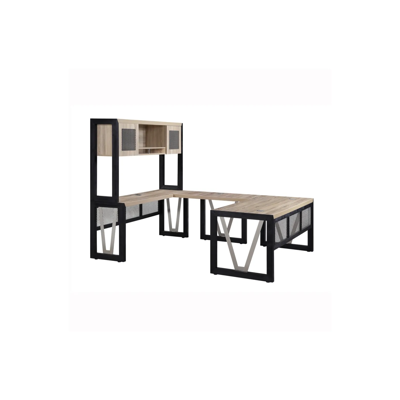 District U-Desk with Reversible Bridge - 72"W