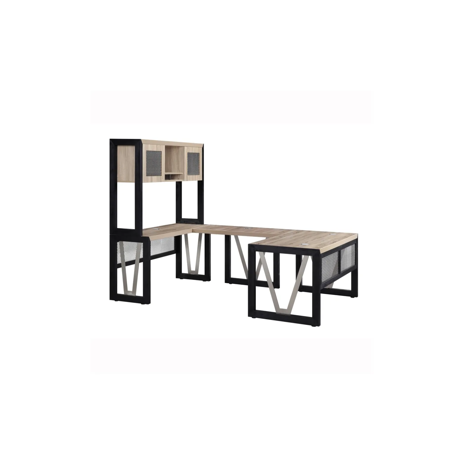 District U-Desk with Reversible Bridge - 60"W