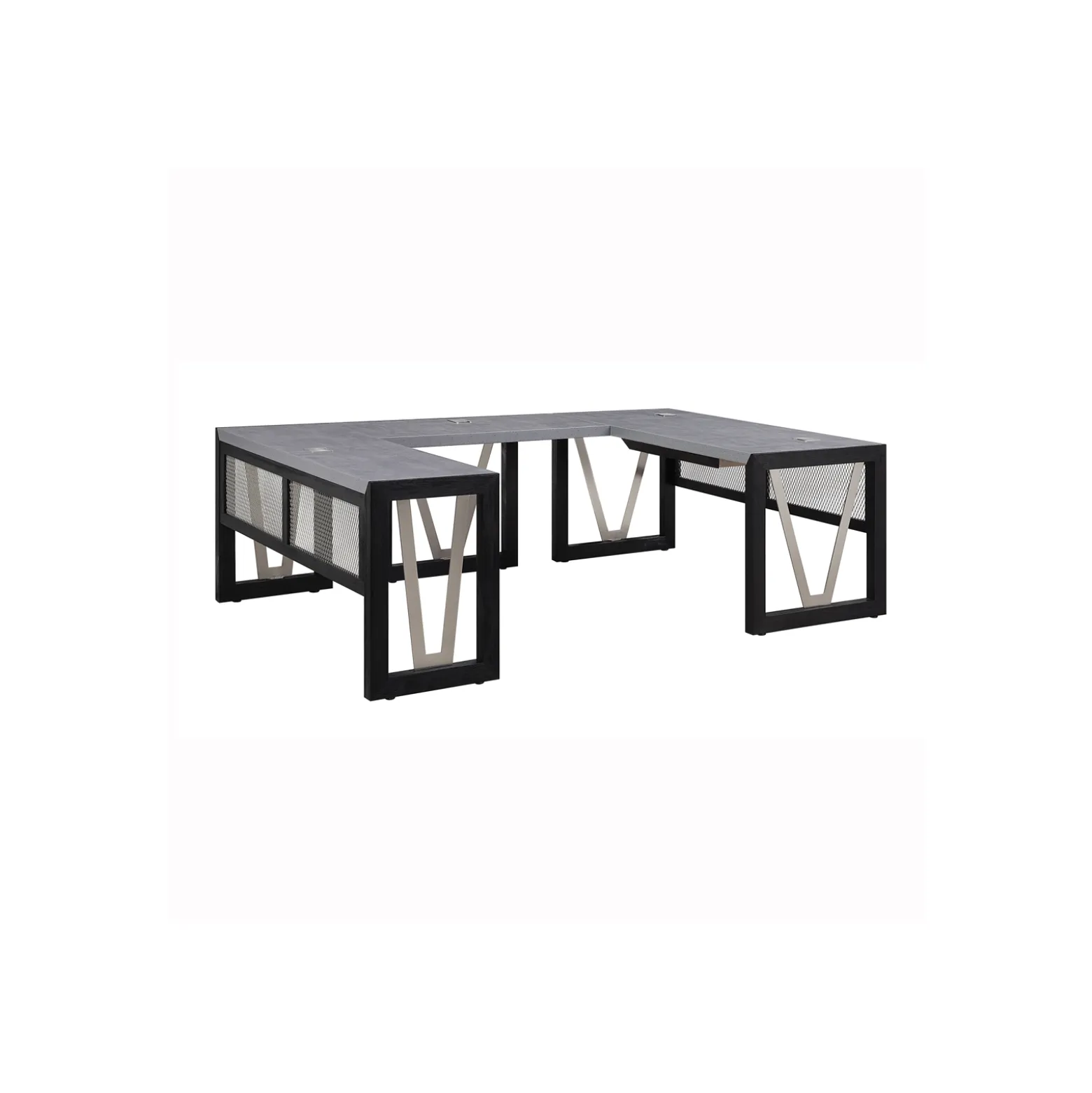 District U-Desk with Reversible Bridge - 60"W