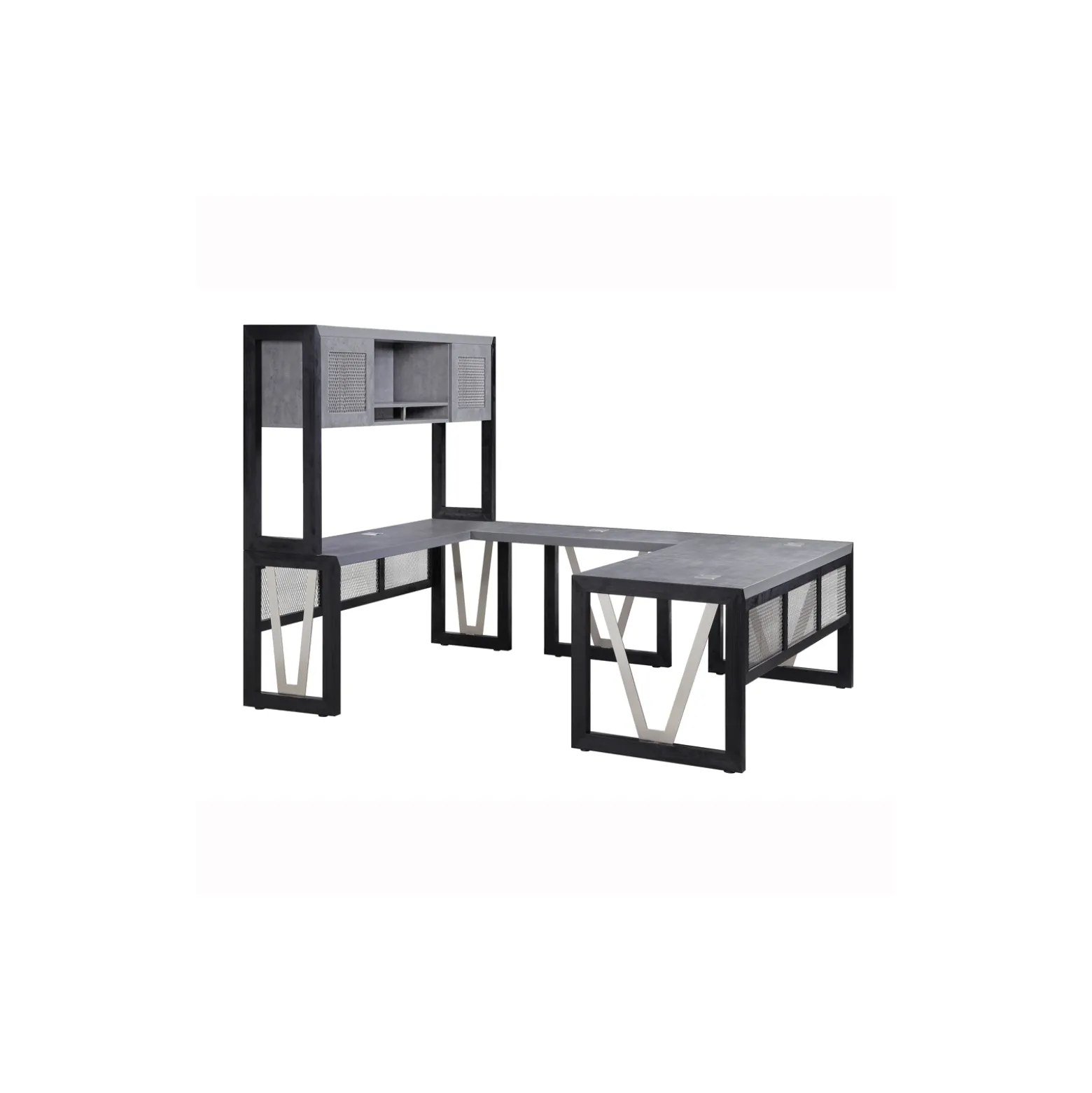 District U-Desk with Reversible Bridge - 60"W