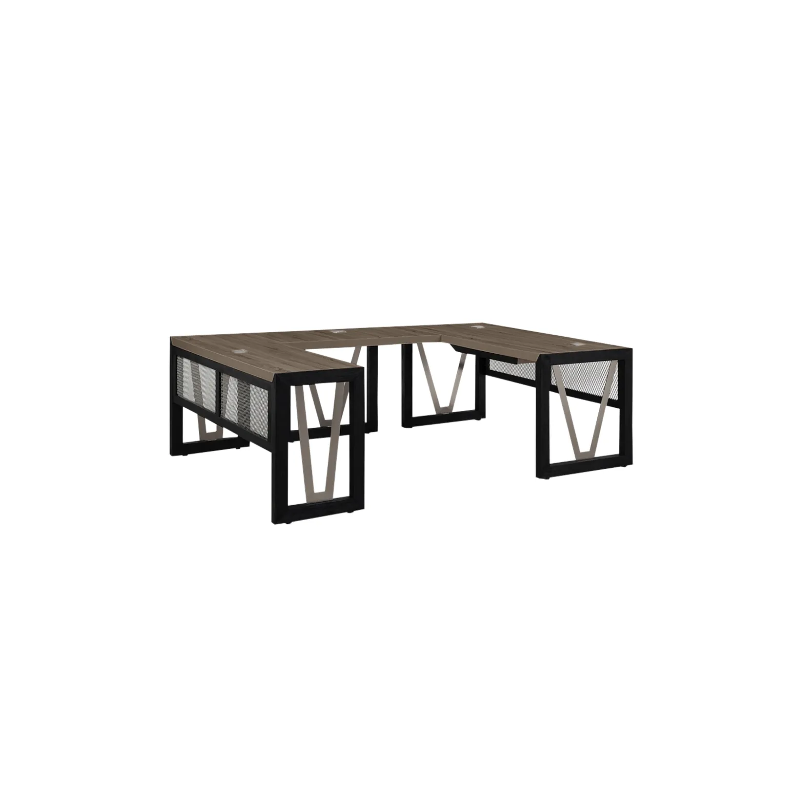District U-Desk with Reversible Bridge - 60"W