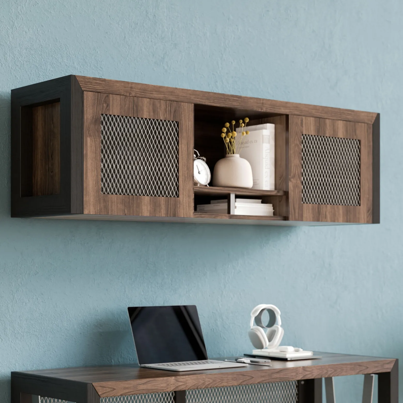 District Wall-Mounted Storage Hutch - 60"W