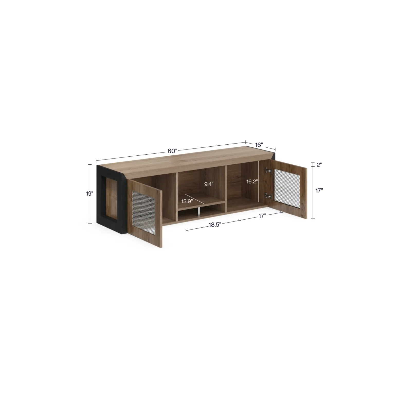 District Wall-Mounted Storage Hutch - 60"W