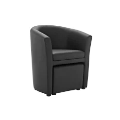 Divulge Faux Leather Armchair and Ottoman