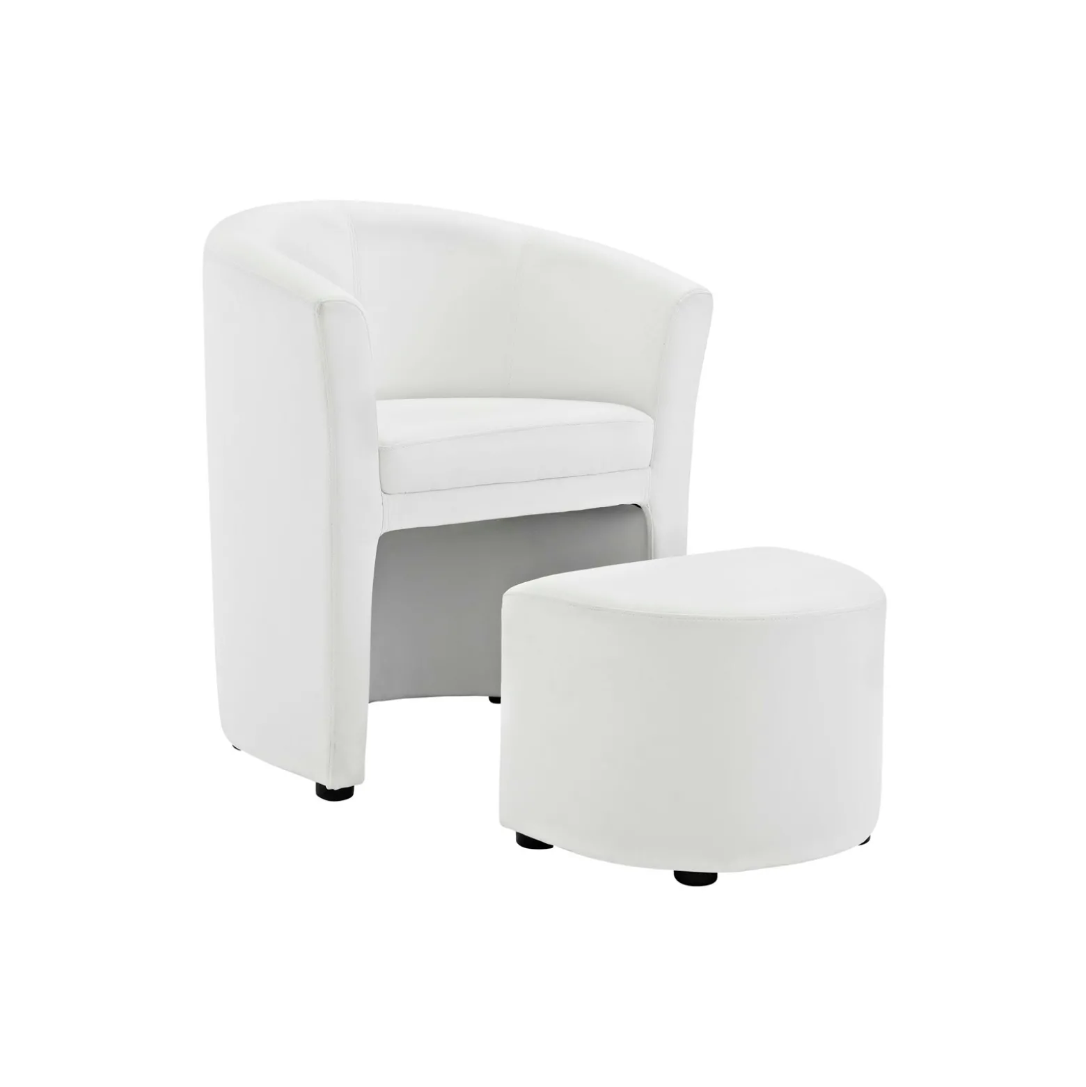 Divulge Faux Leather Armchair and Ottoman