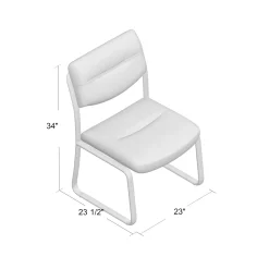 Dorrit Bonded Leather Armless Sled Base Side Chair
