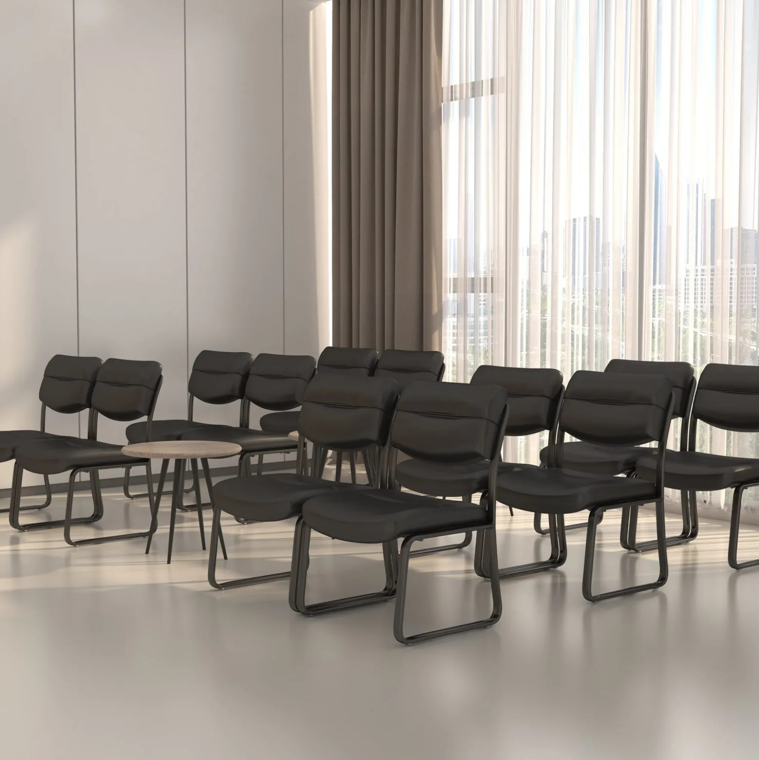 Dorrit Bonded Leather Armless Sled Base Side Chair