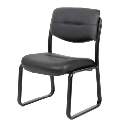 Dorrit Bonded Leather Armless Sled Base Side Chair