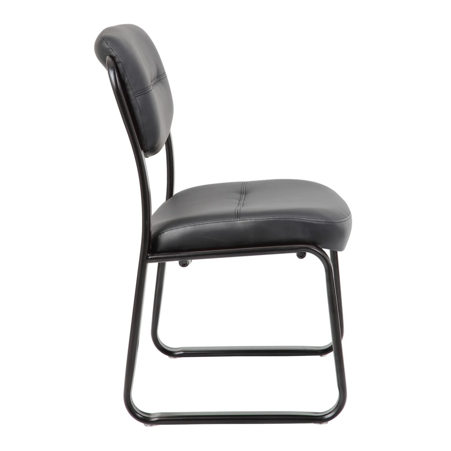 Dorrit Bonded Leather Armless Sled Base Side Chair