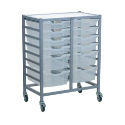 Double Storage Cart with 12 Trays