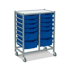 Double Storage Cart with 12 Trays