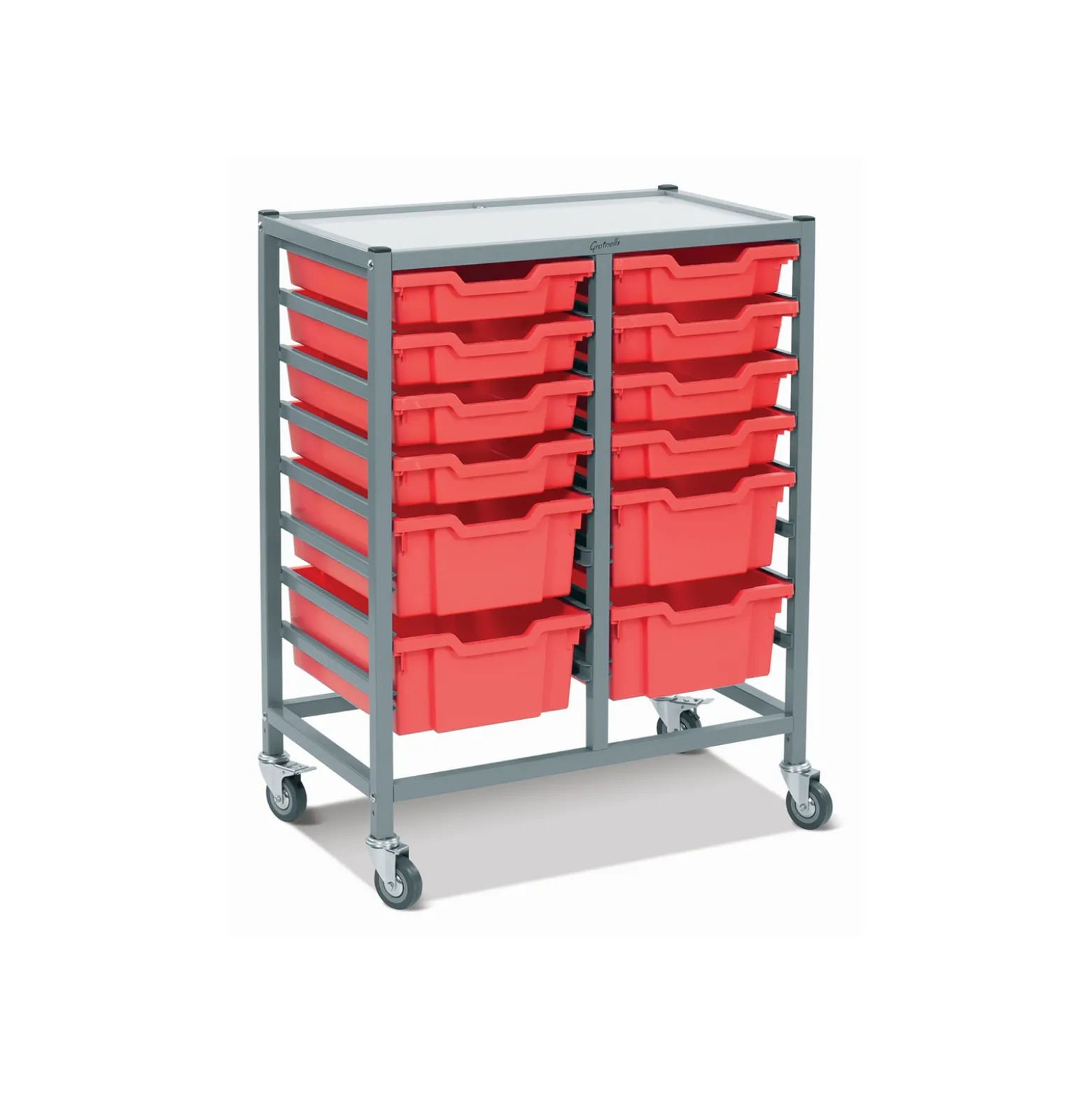 Double Storage Cart with 12 Trays