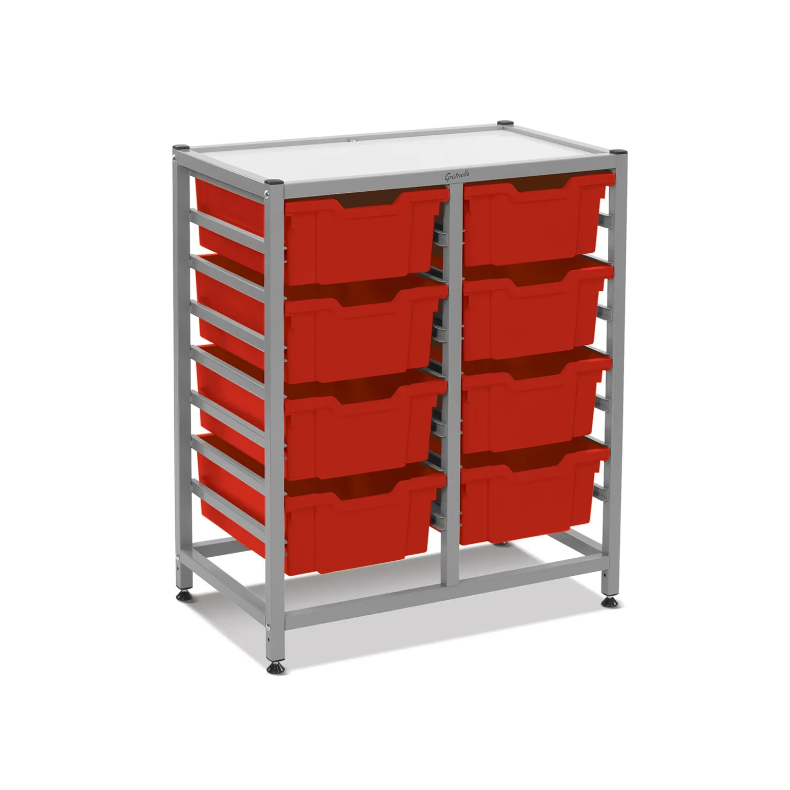 Double Storage Cart with 8 Trays - 6"D