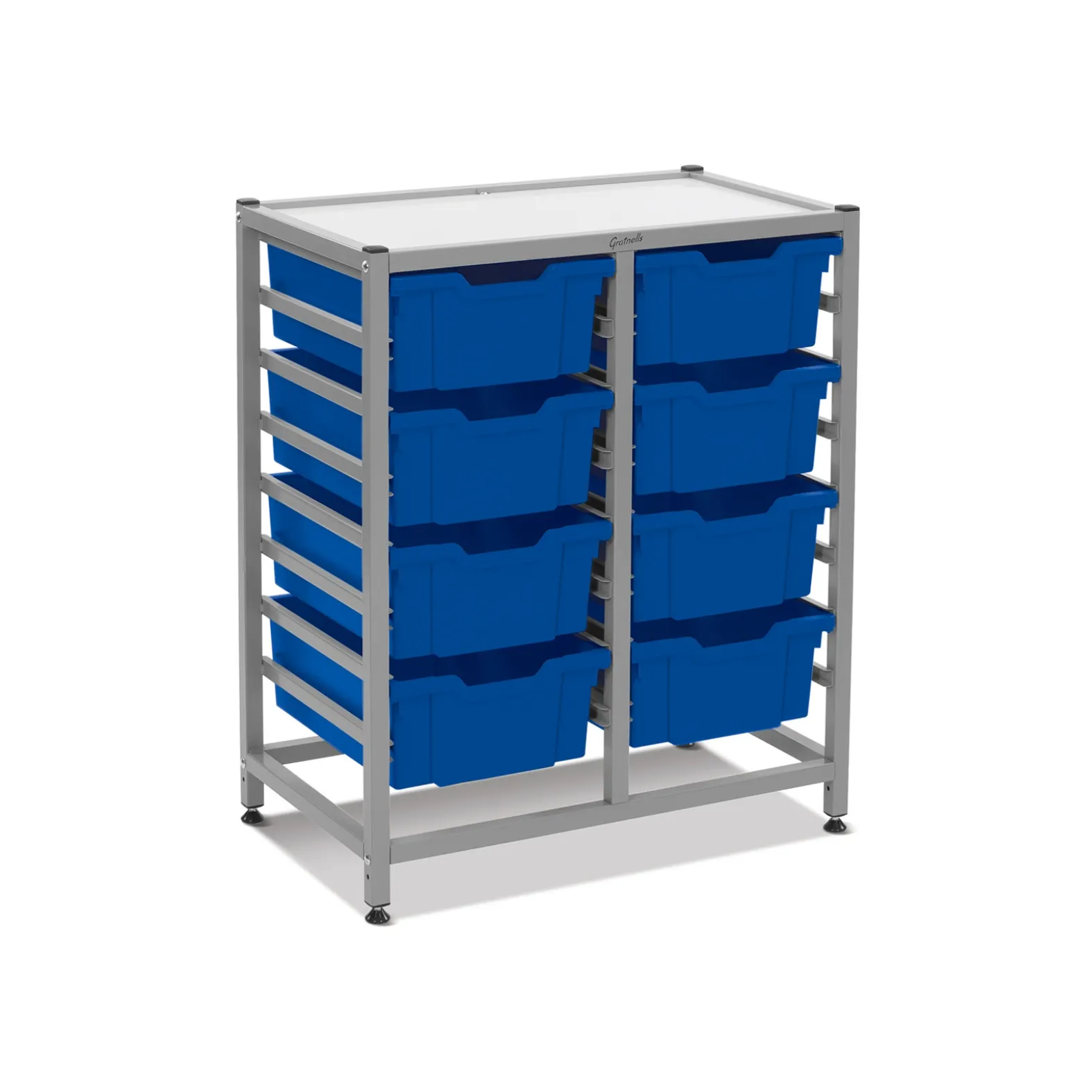 Double Storage Cart with 8 Trays - 6"D