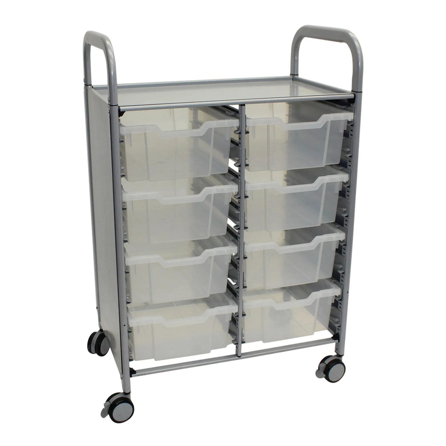 Double Storage Cart with 8 Trays - 6"D