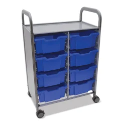 Double Storage Cart with 8 Trays - 6"D