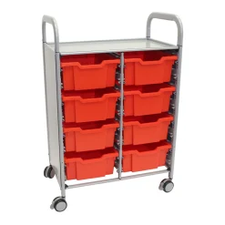 Double Storage Cart with 8 Trays - 6