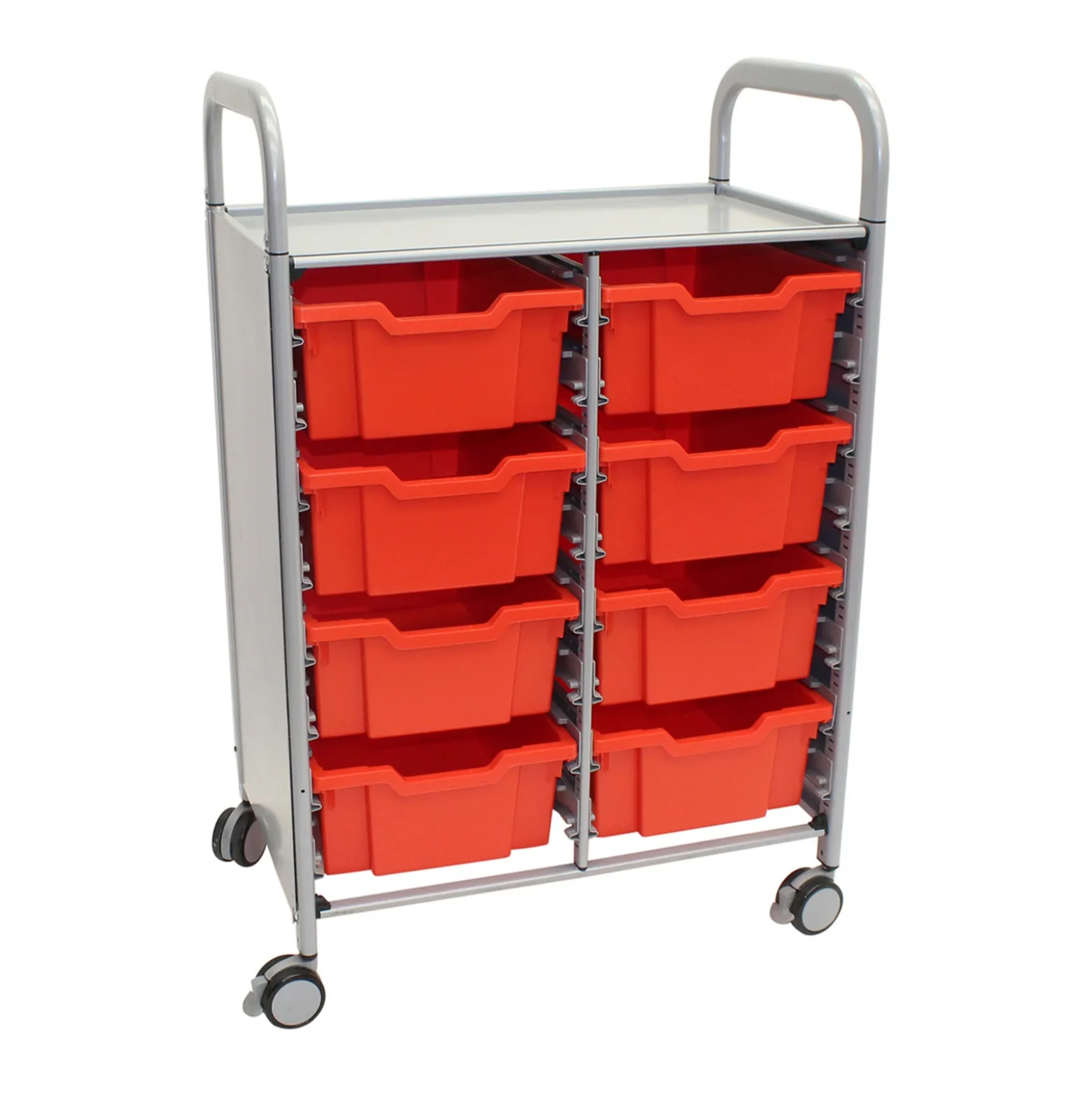 Double Storage Cart with 8 Trays - 6"D