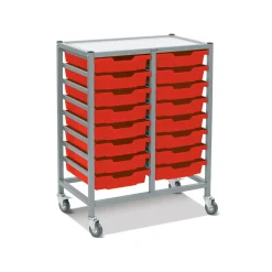 Double Storage Cart with 16 Trays - 3