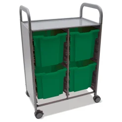 Double Storage Cart with 4 Trays - 12"D