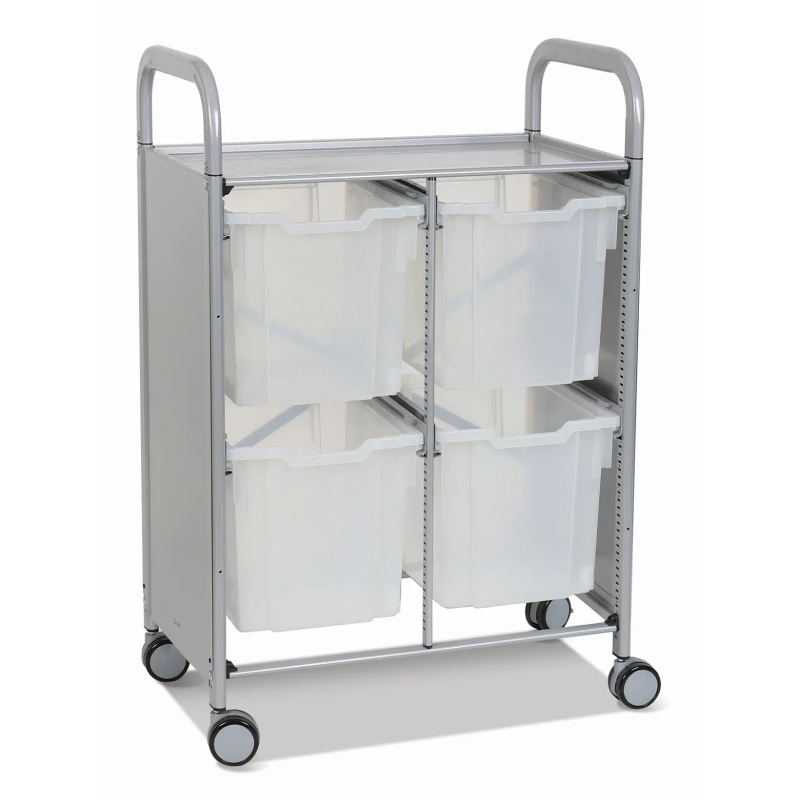 Double Storage Cart with 4 Trays - 12"D