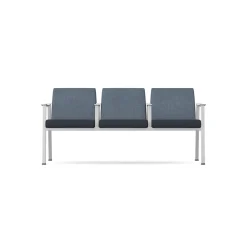 Drea Three Seater with Center Arms in Standard Healthcare Vinyl