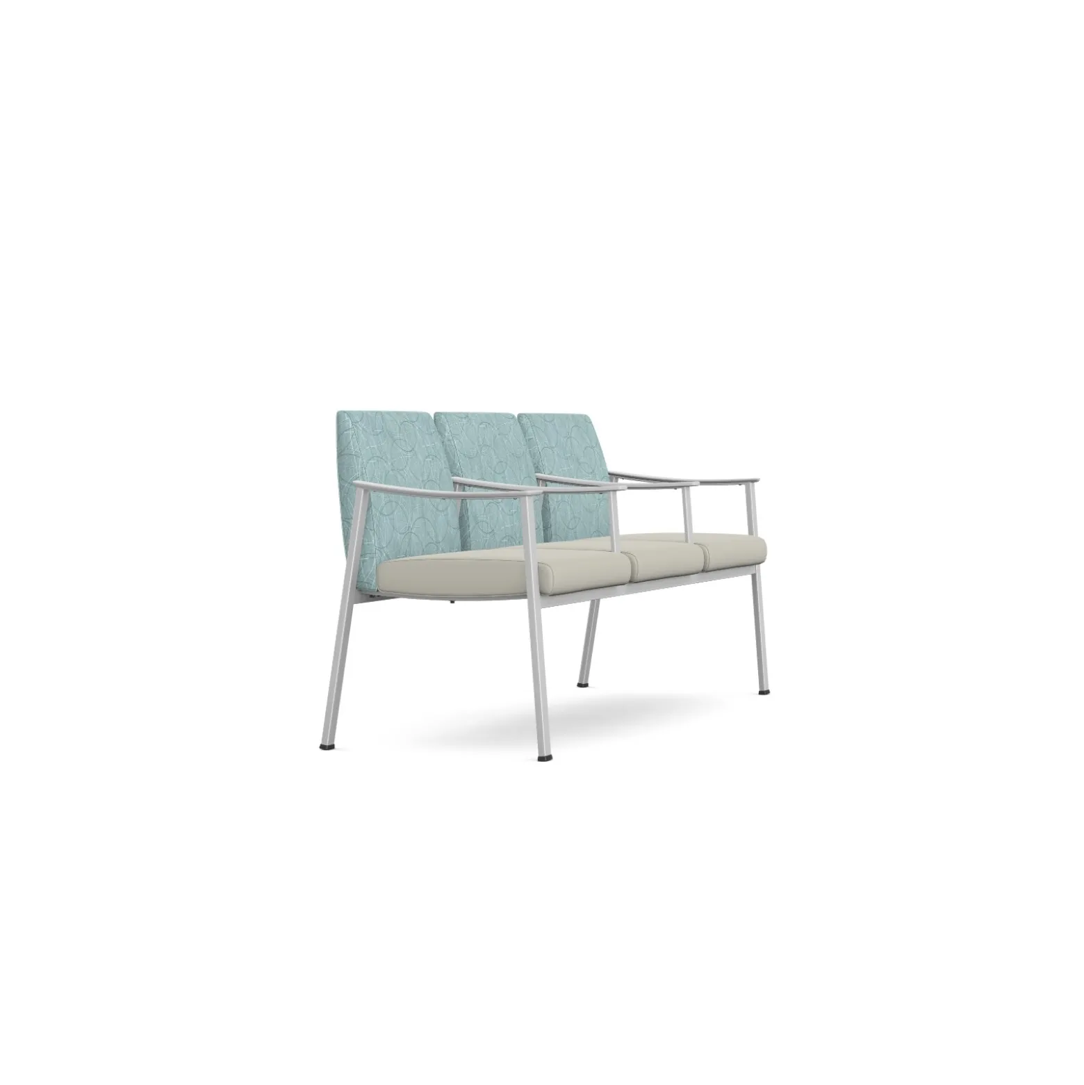 Drea Three Seater with Center Arms in Premium Healthcare Vinyl