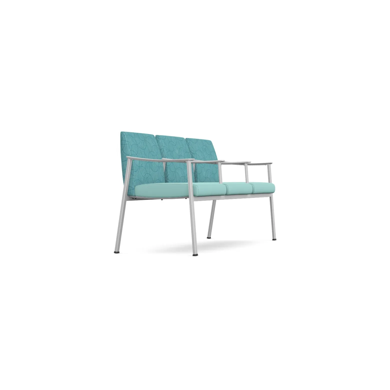 Drea Three Seater with Center Arms in Premium Healthcare Vinyl