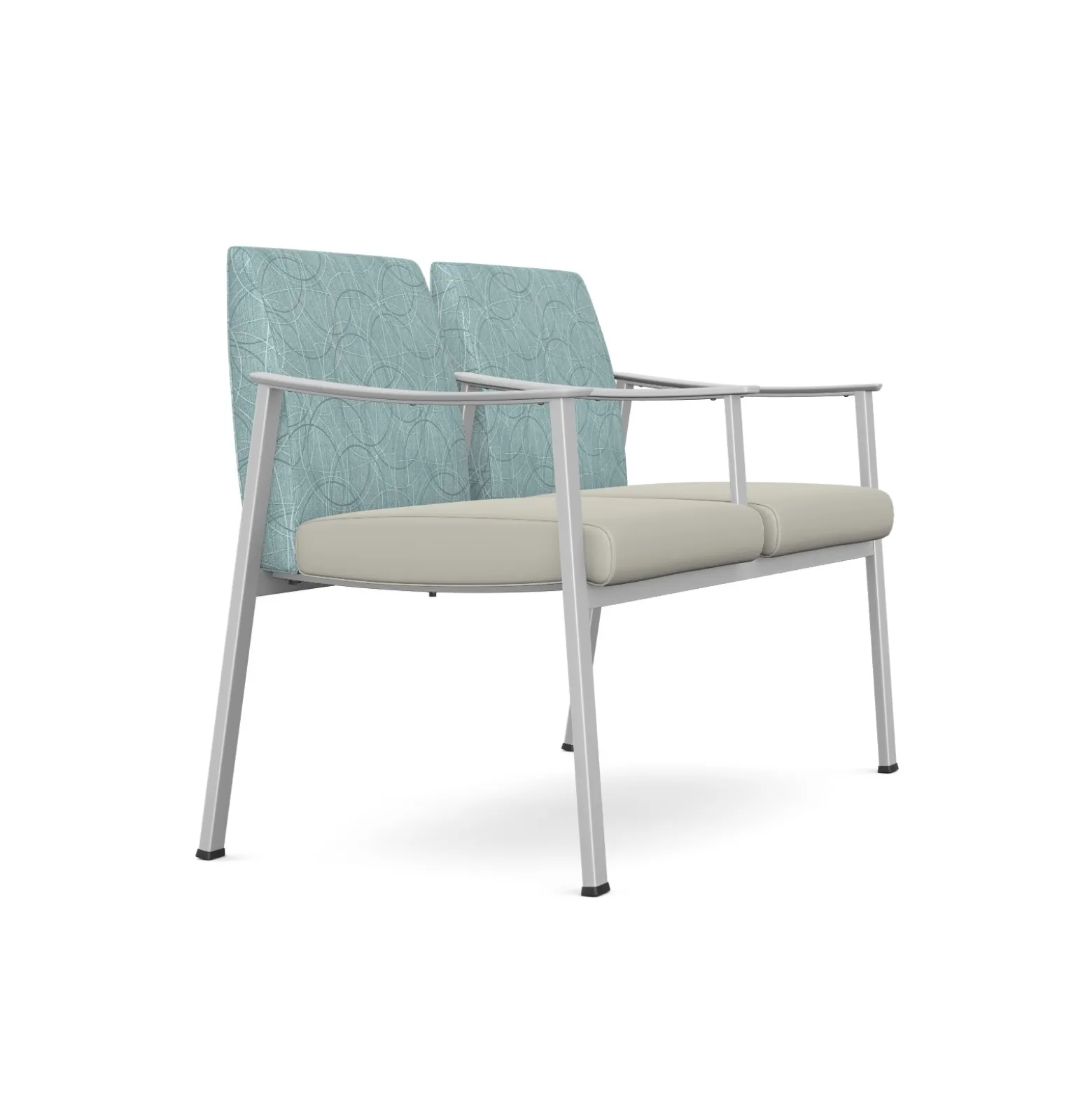 Drea Two Seater with Center Arm in Premium Healthcare Vinyl