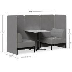 Drop In Lounge 2 Person Collaboration Booth with Panels
