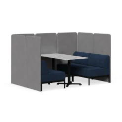 Drop In Lounge 4 Person Collaboration Booth with Panels