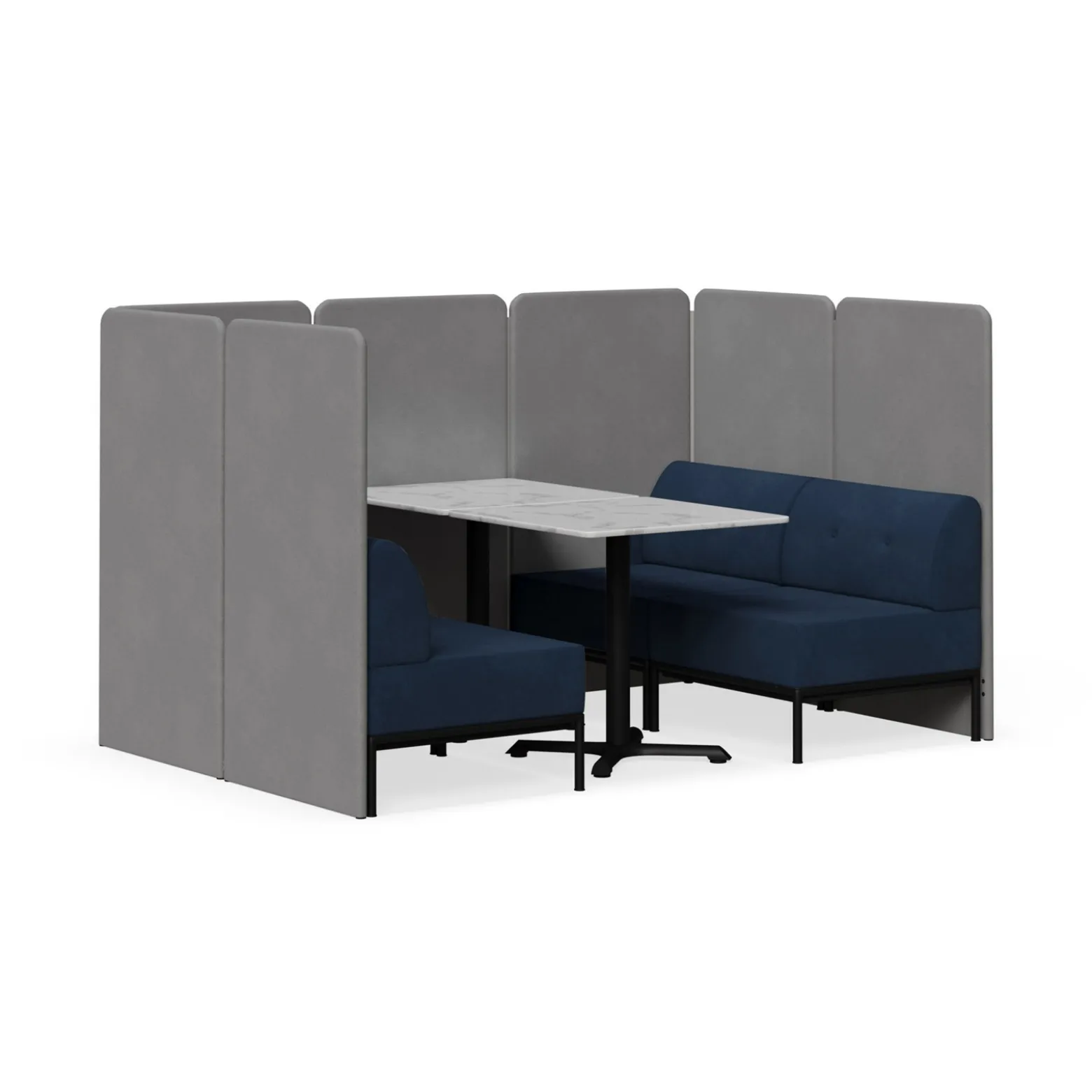 Drop In Lounge 4 Person Collaboration Booth with Panels