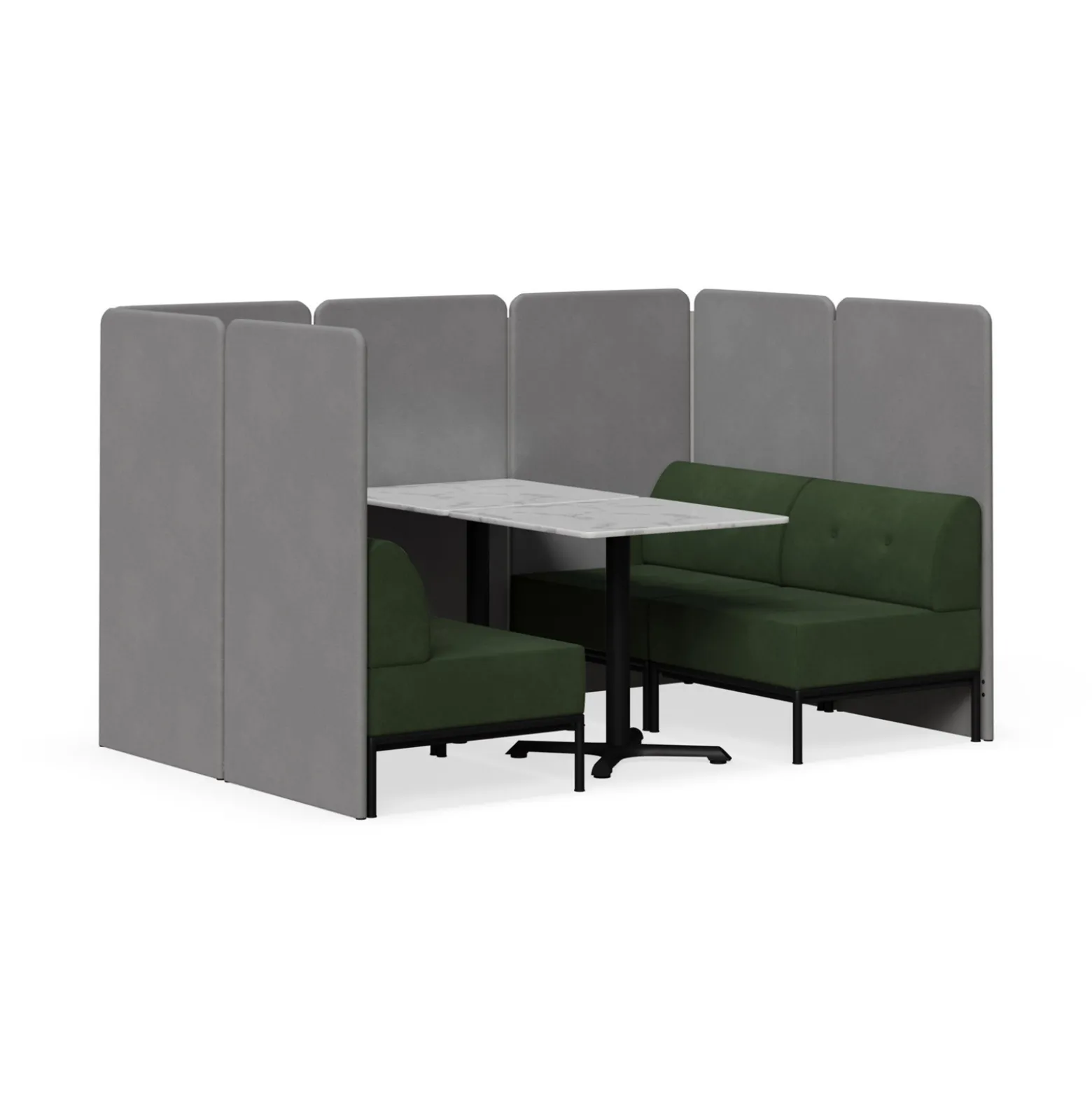 Drop In Lounge 4 Person Collaboration Booth with Panels