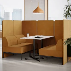 Drop In Lounge 4 Person Collaboration Booth with Panels