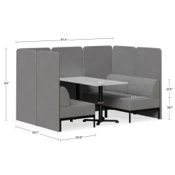 Drop In Lounge 4 Person Collaboration Booth with Panels
