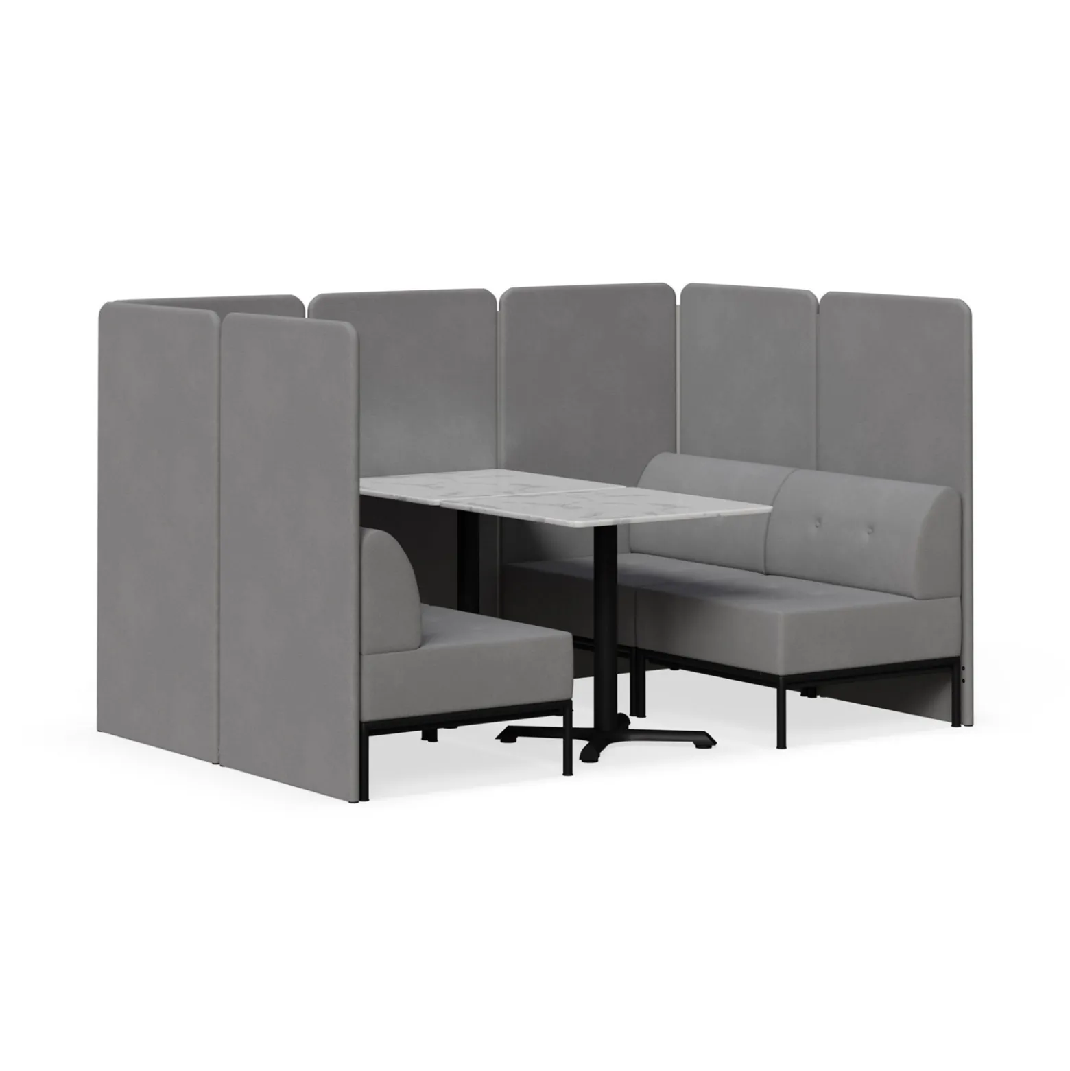 Drop In Lounge 4 Person Collaboration Booth with Panels