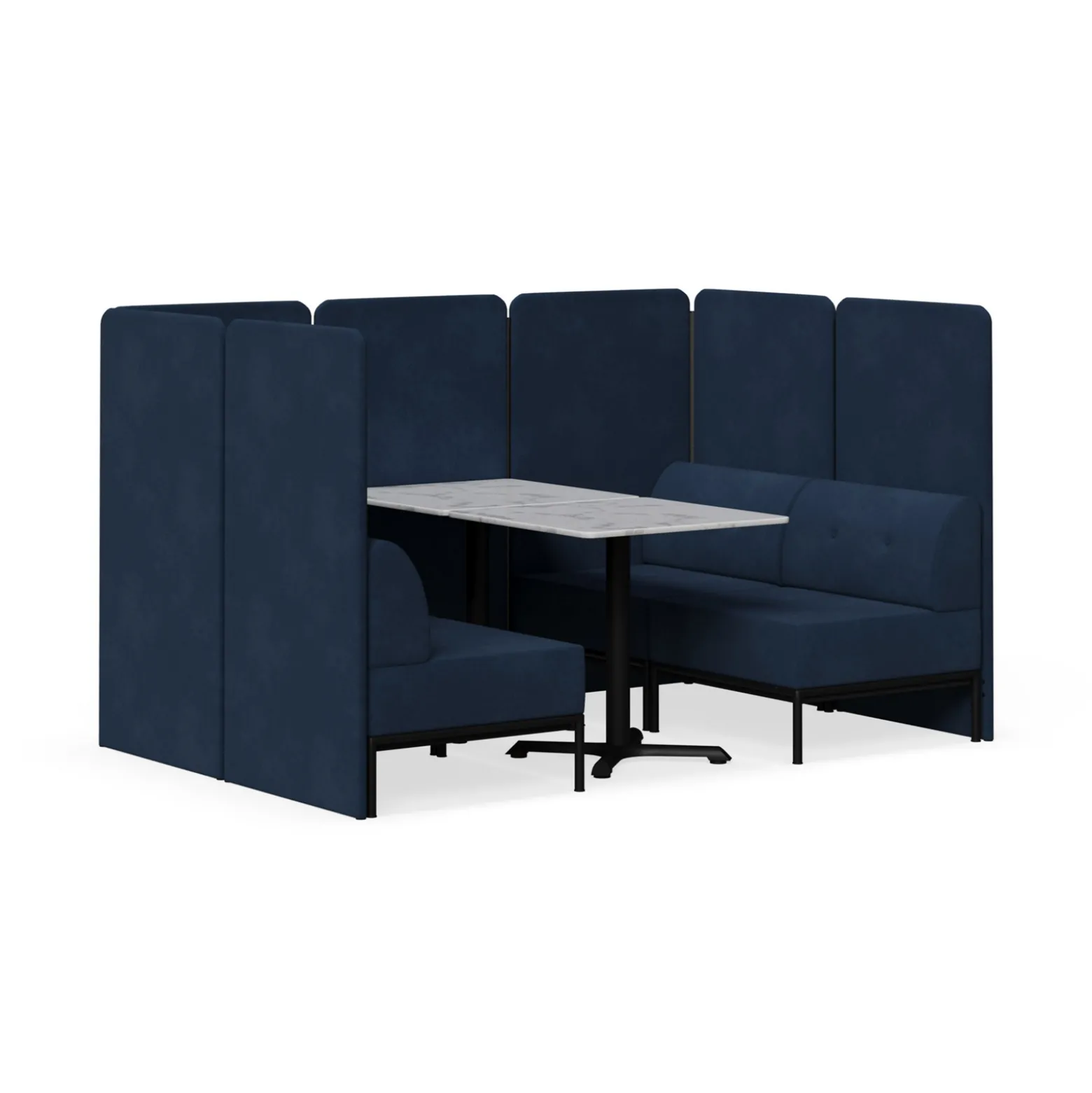 Drop In Lounge 4 Person Collaboration Booth with Panels