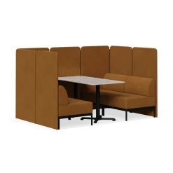 Drop In Lounge 4 Person Collaboration Booth with Panels
