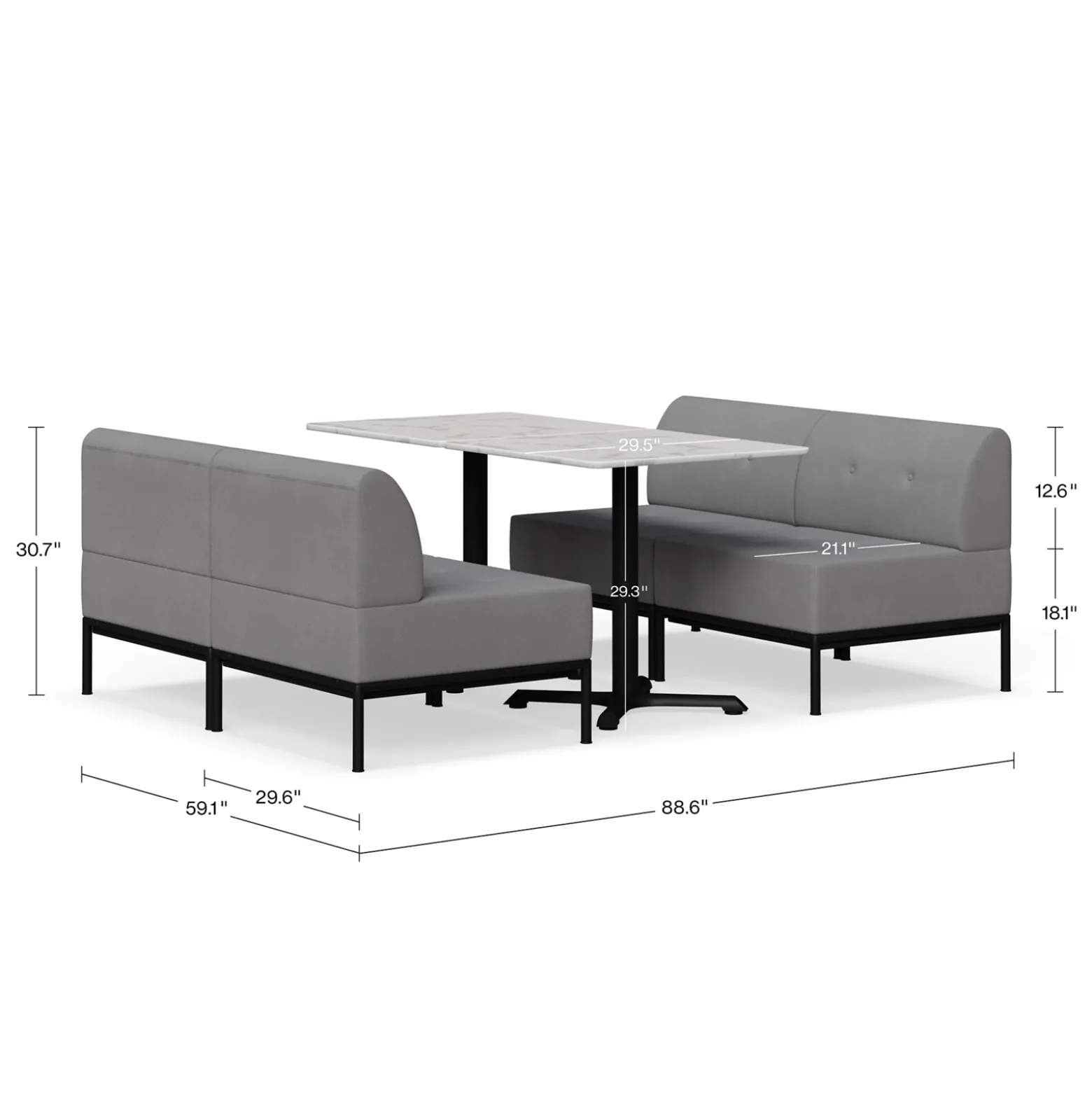 Drop In Lounge 4 Person Collaboration Booth without Panels