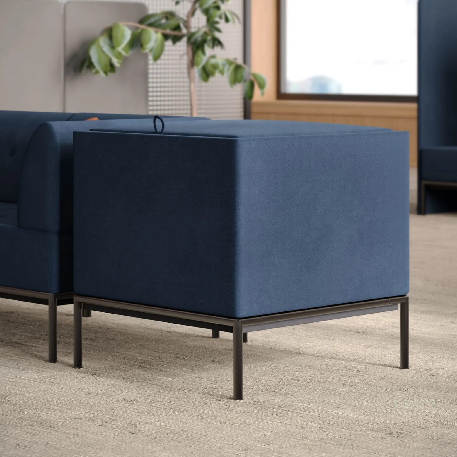 Drop In Lounge 30" Square Upholstered End Table/Stool with Storage
