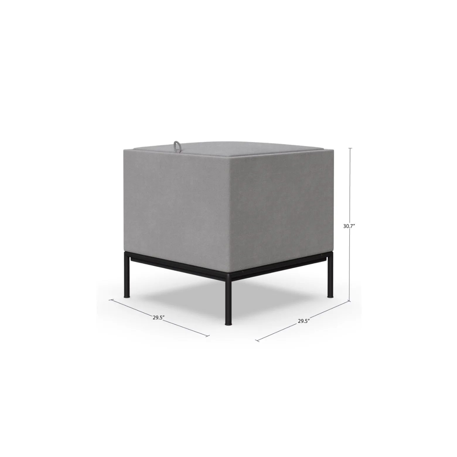Drop In Lounge 30" Square Upholstered End Table/Stool with Storage