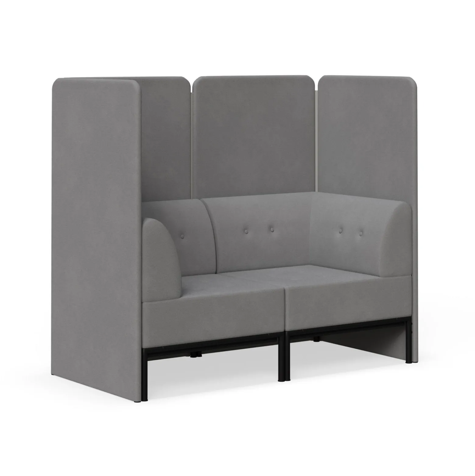 Drop In Lounge Double Privacy Booth with Arms