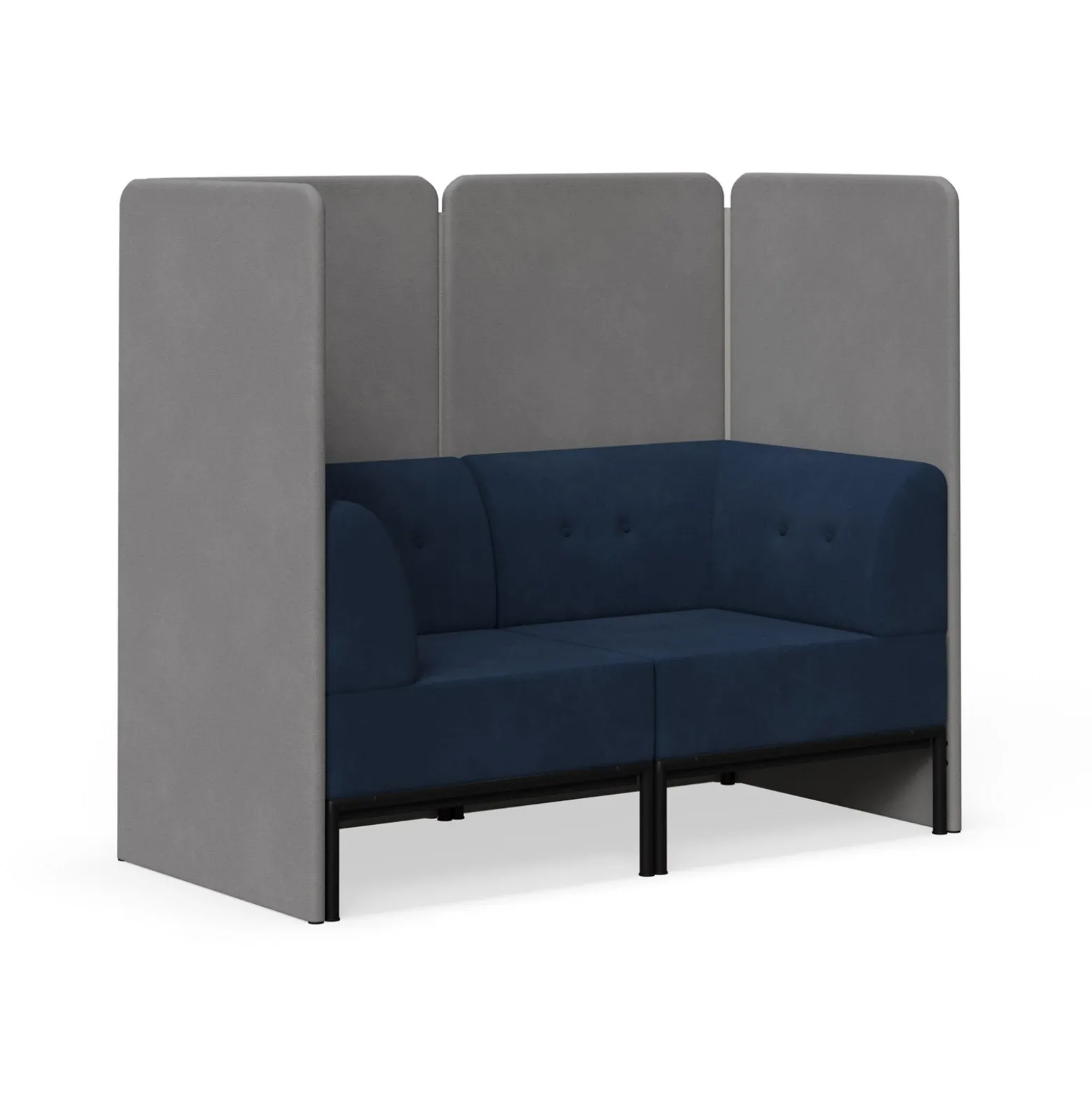 Drop In Lounge Double Privacy Booth with Arms