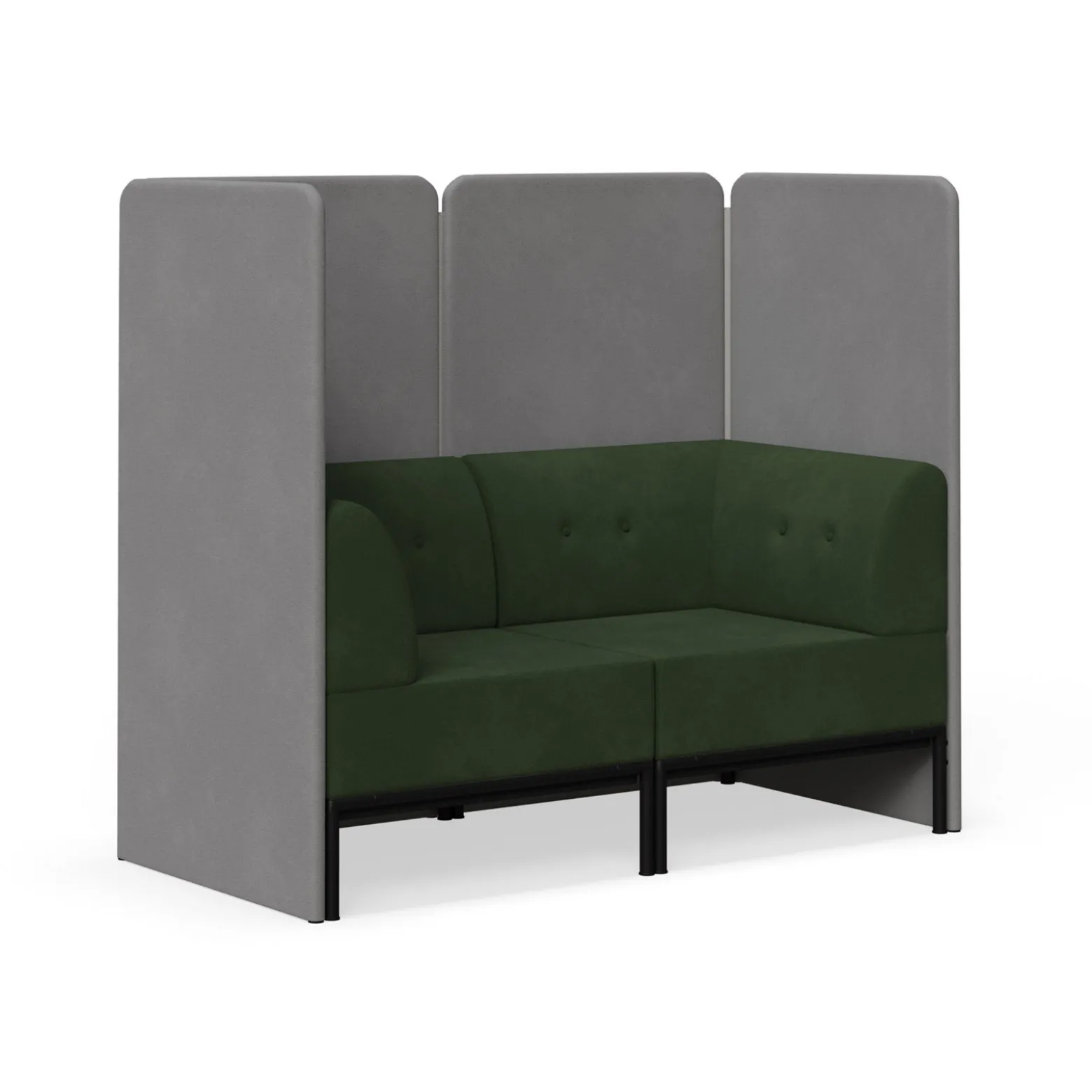 Drop In Lounge Double Privacy Booth with Arms