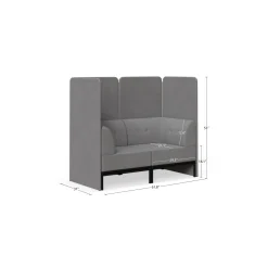 Drop In Lounge Double Privacy Booth with Arms