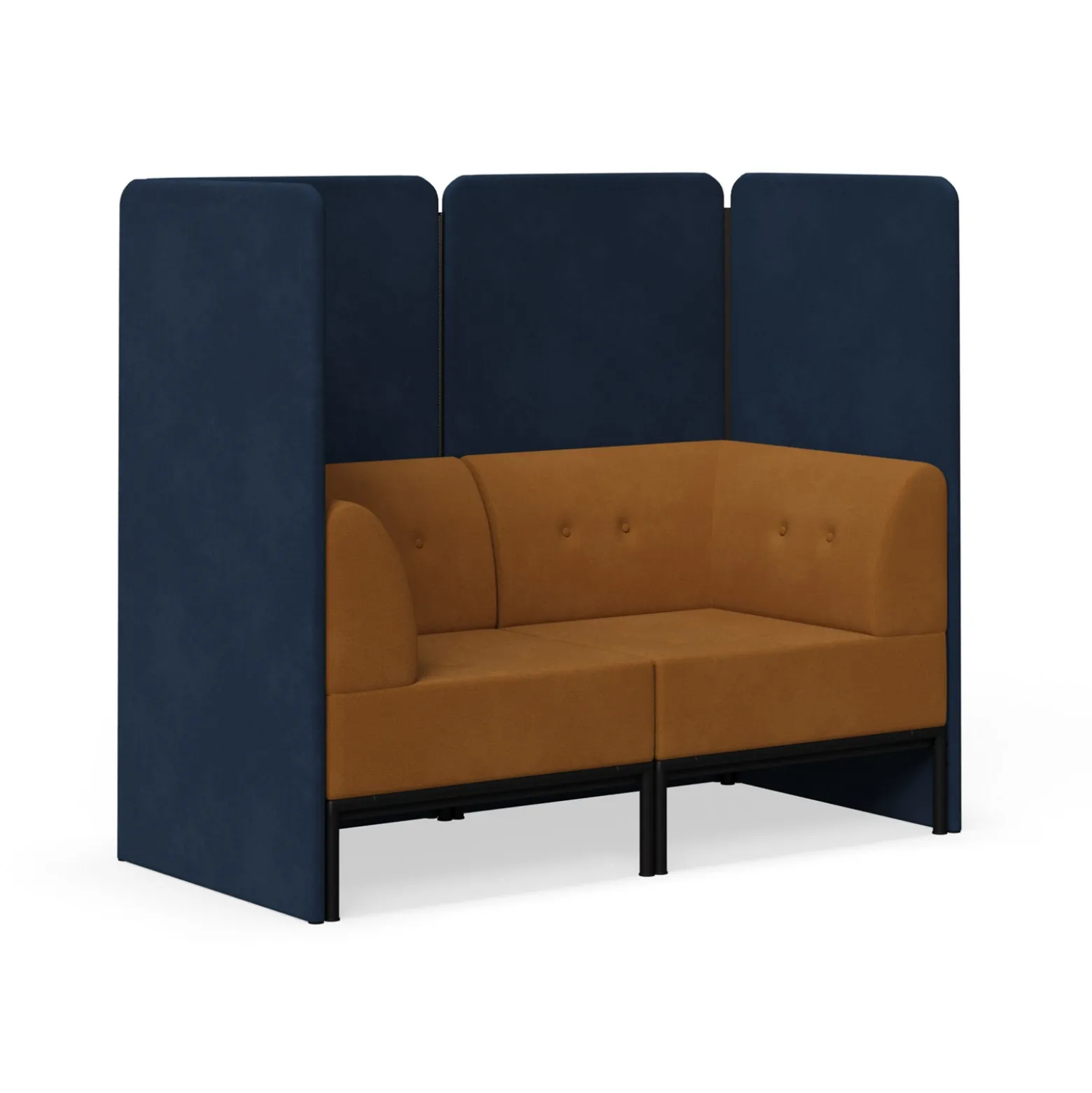 Drop In Lounge Double Privacy Booth with Arms
