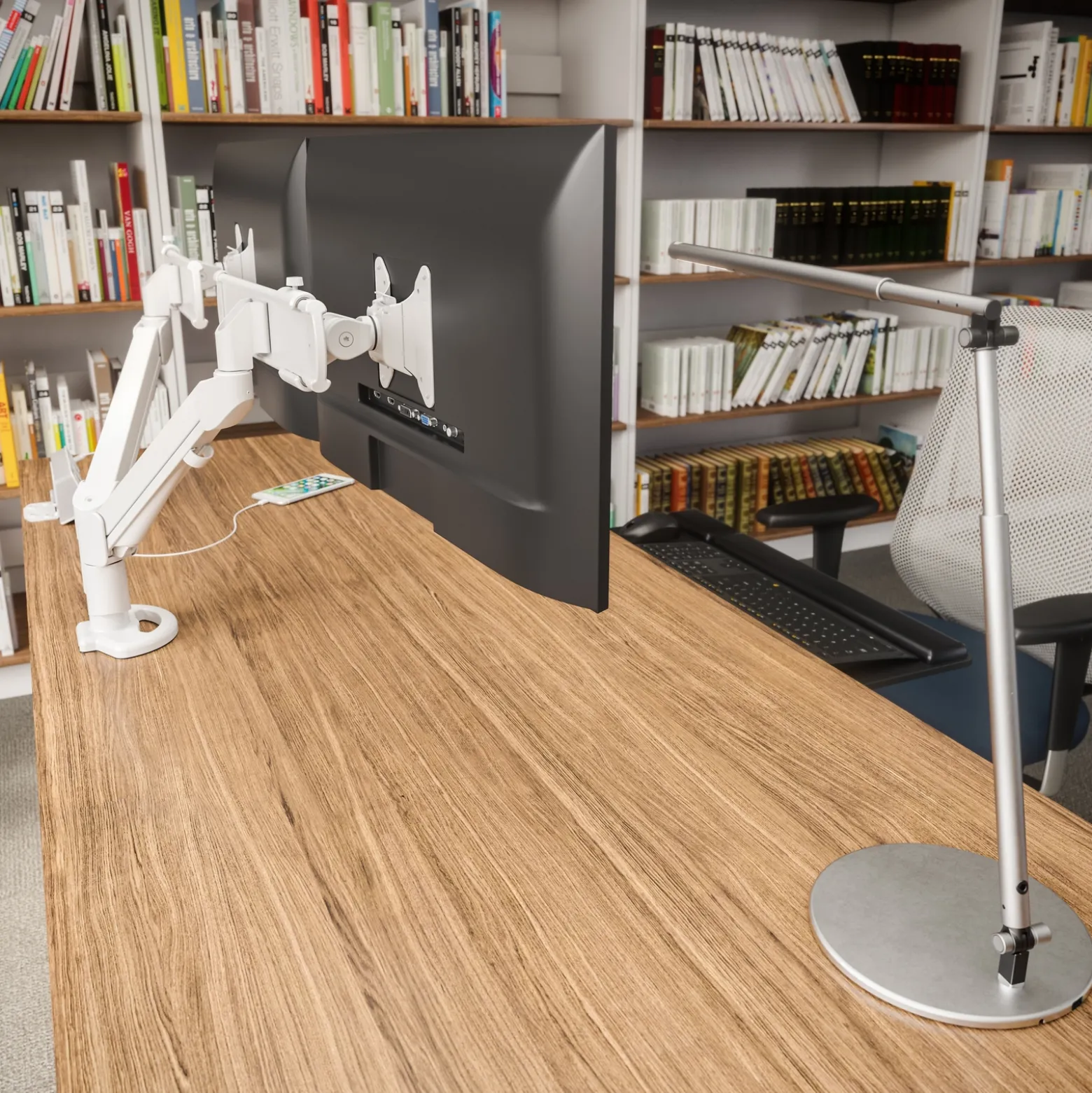 Dual VESA Monitor Arms