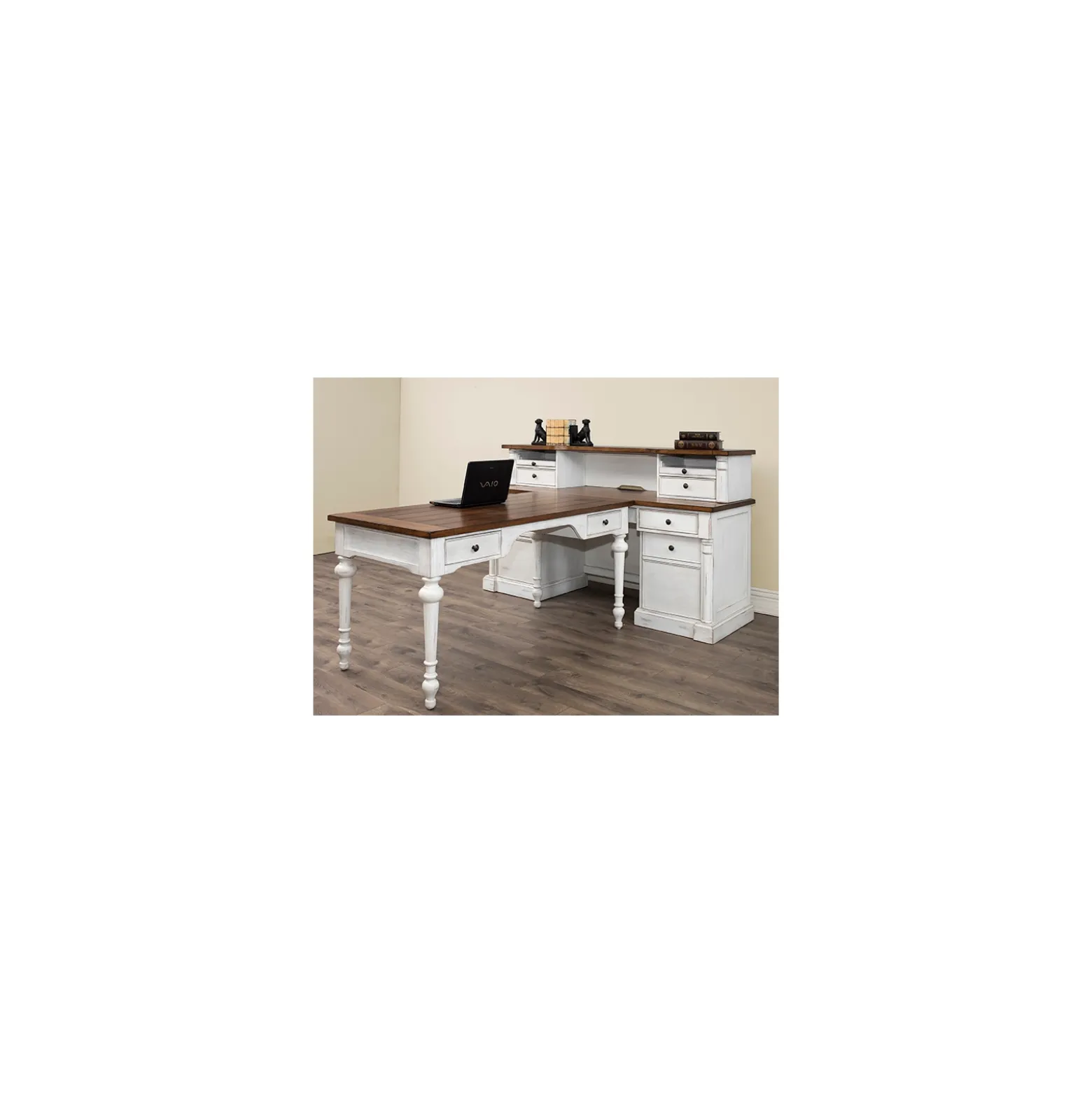 Durham Double Pedestal Credenza Desk - 70"W